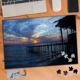 651 Gün Batımında Deniz İskelesi 240 Parça Puzzle Yapboz Tablo
