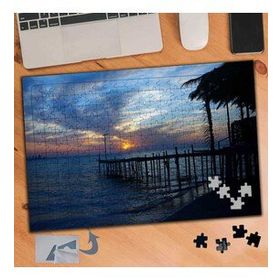 651 Gün Batımında Deniz İskelesi 240 Parça Puzzle Yapboz Tablo