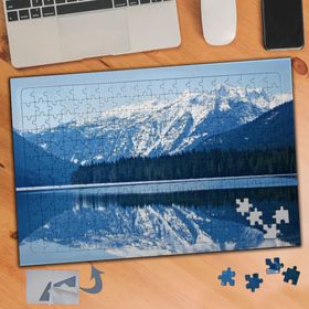653 Karlı Soğuk Dağların Maviliği 240 Parça Puzzle Yapboz Tablo