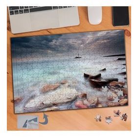 654 Buharlı Deniz Ve Taşları 240 Parça Puzzle Yapboz Tablo