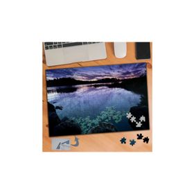 655 Mor Karanlık Hava Dağ Silüeti 240 Parça Puzzle Yapboz Tablo