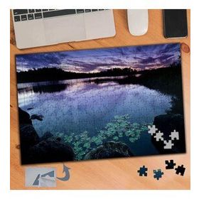 655 Mor Karanlık Hava Dağ Silüeti 240 Parça Puzzle Yapboz Tablo