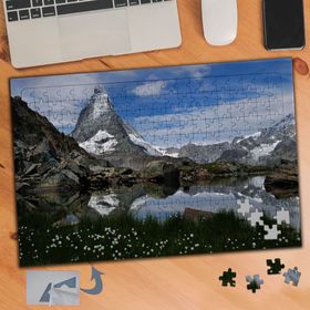 661 Beyaz Dağlar Gölet 240 Parça Puzzle Yapboz Tablo