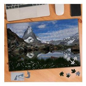 661 Beyaz Dağlar Gölet 240 Parça Puzzle Yapboz Tablo
