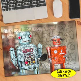 665 Nostajik Robot Oyuncaklar Fotoğrafı 240 Parça Puzzle Yapboz