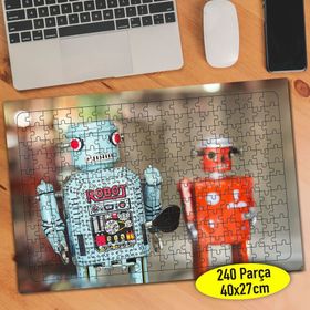 665 Nostajik Robot Oyuncaklar Fotoğrafı 240 Parça Puzzle Yapboz