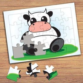 66504 Mutlu İnek Çocuklara Özel Puzzle Yapboz Tablo