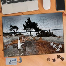 666 Deniz Kenarında Bank 240 Parça Puzzle Yapboz Tablo