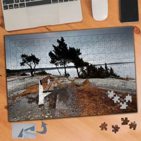 666 Deniz Kenarında Bank 240 Parça Puzzle Yapboz Tablo