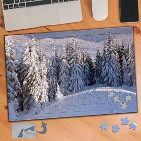 668 Karlı Dağ Ve Çam Ağaçları 240 Parça Puzzle Yapboz Tablo