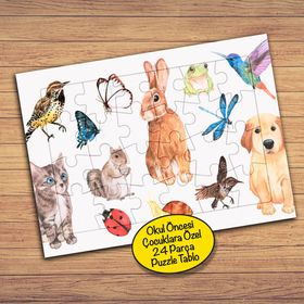 6685 Minik Hayvan Dostlar Çocuklara Özel Puzzle Yapboz Tablo