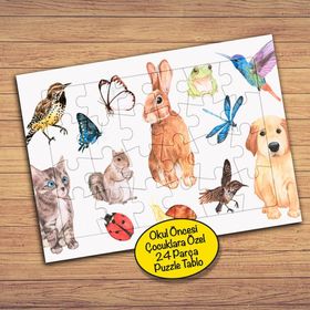 6685 Minik Hayvan Dostlar Çocuklara Özel Puzzle Yapboz Tablo