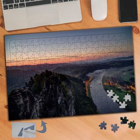 669 Yol Kenarındaki Dağ Manzara 240 Parça Puzzle Yapboz Tablo