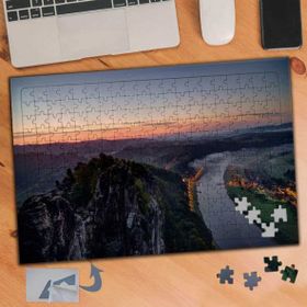669 Yol Kenarındaki Dağ Manzara 240 Parça Puzzle Yapboz Tablo