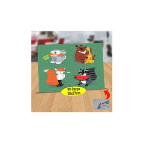 66997 Yemek Yiyen Sevimli Hayvanlar 99 Parça Puzzle Yapboz Tablo
