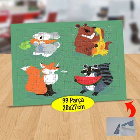 66997 Yemek Yiyen Sevimli Hayvanlar 99 Parça Puzzle Yapboz Tablo