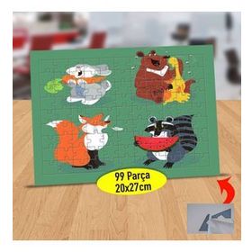 66997 Yemek Yiyen Sevimli Hayvanlar 99 Parça Puzzle Yapboz Tablo