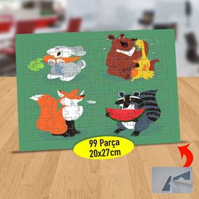 66997 Yemek Yiyen Sevimli Hayvanlar 99 Parça Puzzle Yapboz Tablo