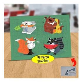 66997 Yemek Yiyen Sevimli Hayvanlar 99 Parça Puzzle Yapboz Tablo