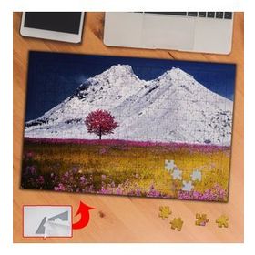 66FB0 Beyaz Örtülü Dağ Ve Ağaç 240 Parça Puzzle Yapboz Tablo