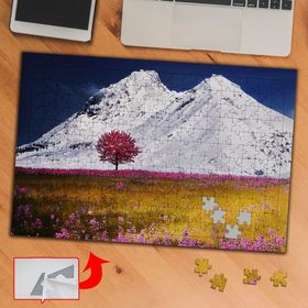 66FB0 Beyaz Örtülü Dağ Ve Ağaç 240 Parça Puzzle Yapboz Tablo