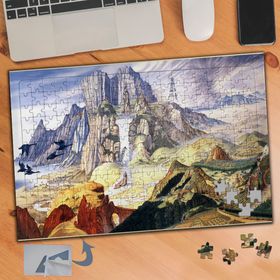 671 Vadi Çizim İllüstrasyon 240 Parça Puzzle Yapboz Tablo