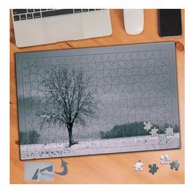 677 Karlı Kuru Ağaç Doğa Manzara 240 Parça Puzzle Yapboz Tablo