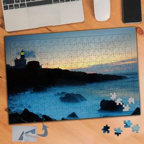 678 Buharlı Deniz Fener Dağ 240 Parça Puzzle Yapboz Tablo
