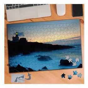 678 Buharlı Deniz Fener Dağ 240 Parça Puzzle Yapboz Tablo
