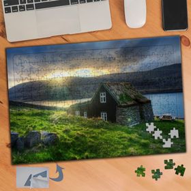 680 Göl Kenarında Taş Ev 240 Parça Puzzle Yapboz Tablo