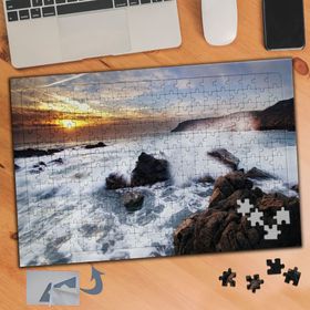 682 Kayaya Çarpan Sular Deniz 240 Parça Puzzle Yapboz Tablo