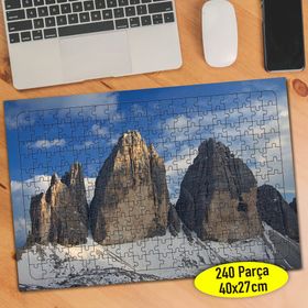 68709094 Karlı Kış Mevsimi Kayalıklar 240 Parça Puzzle Yapboz