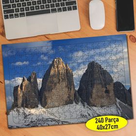 68709094 Karlı Kış Mevsimi Kayalıklar 240 Parça Puzzle Yapboz