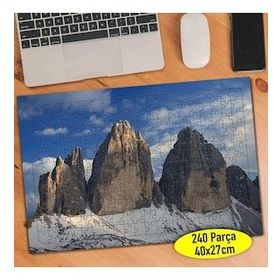 68709094 Karlı Kış Mevsimi Kayalıklar 240 Parça Puzzle Yapboz