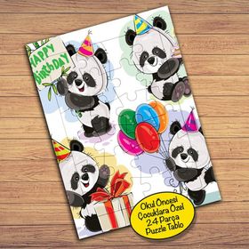 689 Sevimli Neşeli Pandalar Çocuklara Özel Puzzle Yapboz Tablo