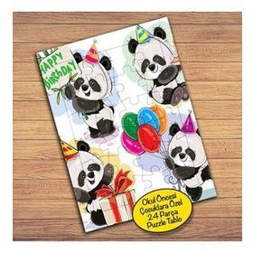 689 Sevimli Neşeli Pandalar Çocuklara Özel Puzzle Yapboz Tablo