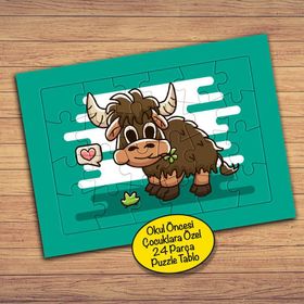 68PZ Küçük Sevimli Koç Hayvan Çocuklara Özel Puzzle Yapboz Tablo