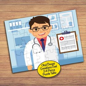 69 Sağlık Personeli Doktor 24 Parça Çocuklara Özel Yapboz Tablo
