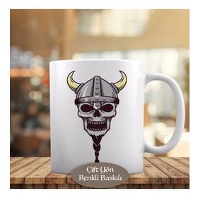 69 Viking Skull İskelet Kafatası Baskılı Kupa Bardak