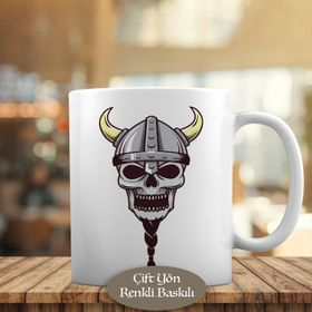 69 Viking Skull İskelet Kafatası Baskılı Kupa Bardak
