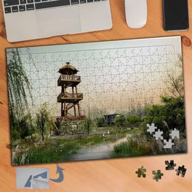 690 Ahşaptan Yapılan Katlı Kulübe 240 Parça Puzzle Yapboz Tablo