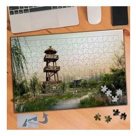 690 Ahşaptan Yapılan Katlı Kulübe 240 Parça Puzzle Yapboz Tablo