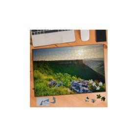 693 Yeşil Dağ Ardında Güneş 240 Parça Puzzle Yapboz Tablo