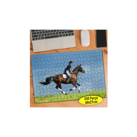 69483474 Bayan Jokey Koşan Sevimli At 240 Parça Puzzle Yapboz