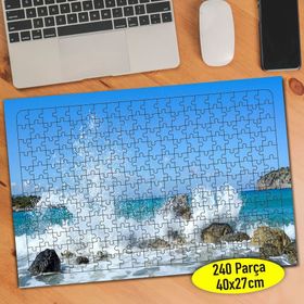69561438 Kayalıklara Çarpan Hırçın Deniz 240 Parça Puzzle Yapboz