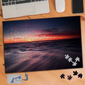 697 Kızıl Gökyüzü Denize Yansıma 240 Parça Puzzle Yapboz Tablo