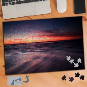 697 Kızıl Gökyüzü Denize Yansıma 240 Parça Puzzle Yapboz Tablo