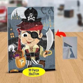 6D60 Halloween Kılıçlı Korsan Çocuk 99 Parça Puzzle Yapboz Tablo