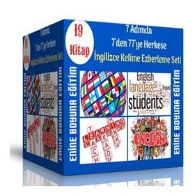 7 Adımda İngilizce Kelime Ezberleme Kitap Seti 19 Fasikül Renkli Kitap Enine Boyuna Eğitim