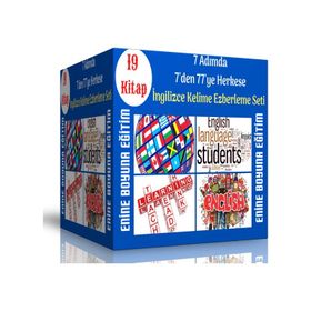 7 Adımda İngilizce Kelime Ezberleme Kitap Seti 19 Fasikül Renkli Kitap Enine Boyuna Eğitim